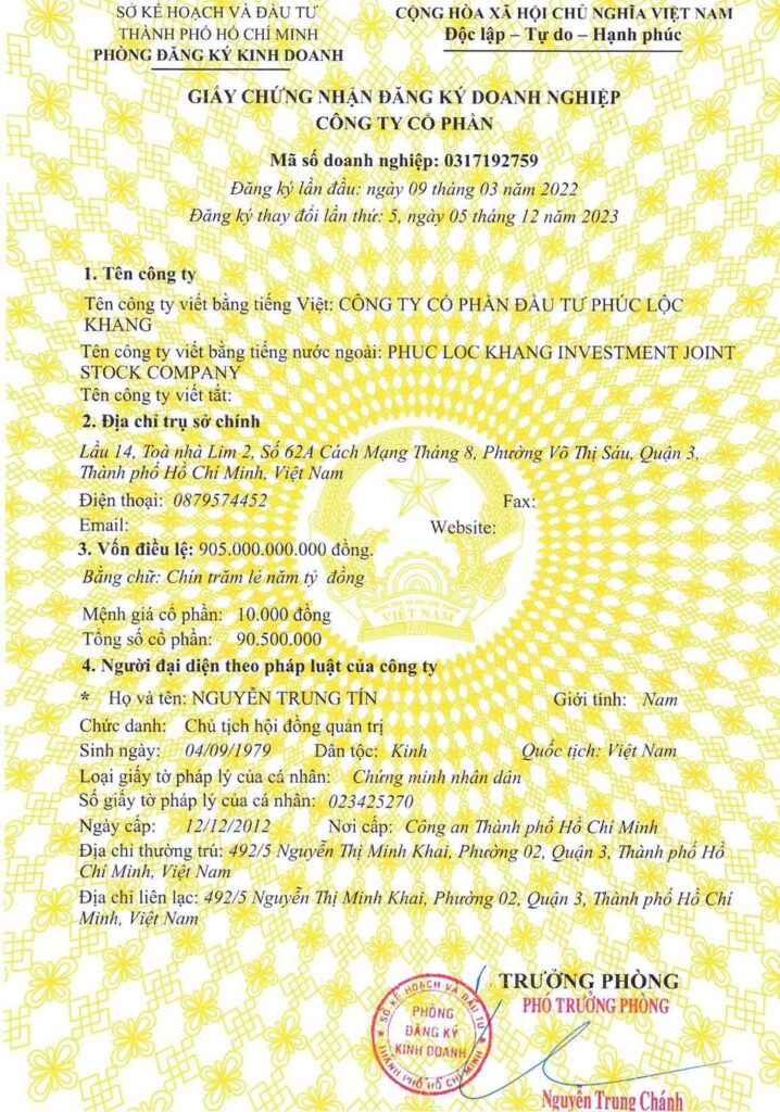 Pháp Lý TT Avio Chính Thức Minh Bạch Đảm Bảo An Toàn Đầu Tư giay chung nhan doanh nghiep copy